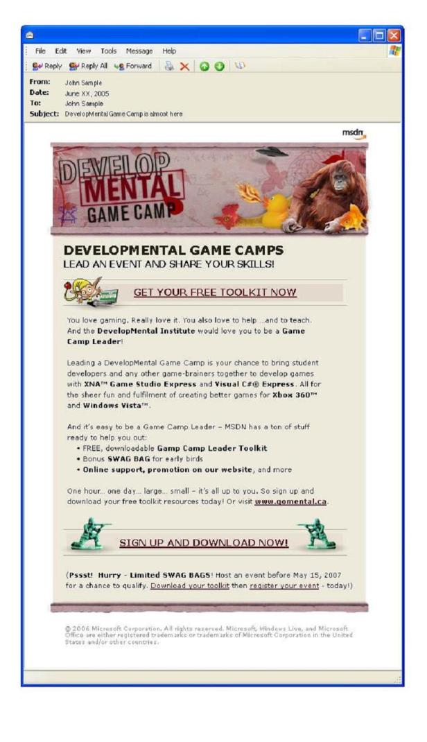 MSDN Demand Generation Email