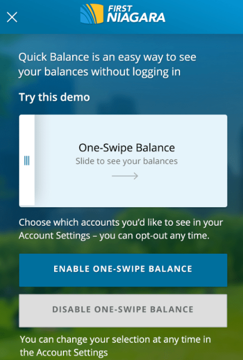 my set One-Swipe Balance